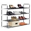 vidaXL Shoe Rack with Shelves Metal and Plastic Black Storage Stand - 4 of 4