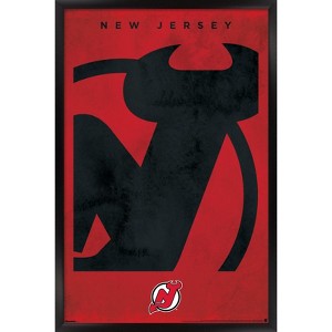 Trends International NHL New Jersey Devils - Logo 25 Framed Wall Poster Prints - 1 of 4