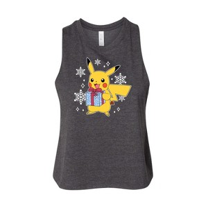 Women's Pokémon Pika Presents Graphic Racerback Tank - Heather Charcoal - Small - 1 of 2