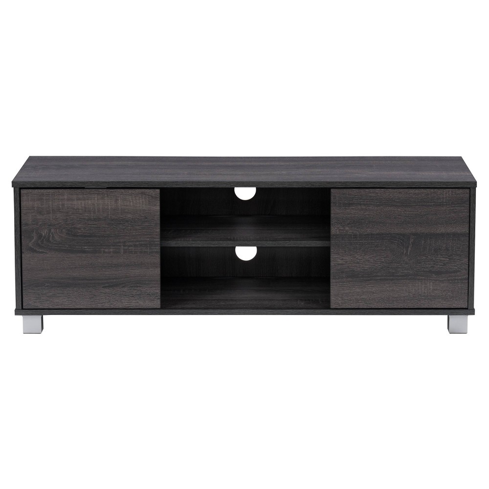 Photos - Mount/Stand CorLiving Hollywood Wood Grain TV Stand for TVs up to 55" with Doors Dark Gray - Cor 