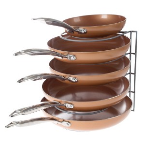 Hastings Home Kitchen Cabinet Pot, Pan, and Lid Organizer and Holder - 1 of 4