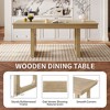 60"-78" Extendable Dining Table with Removable Leaf, Farmhouse Wooden Dinner Table Kitchen Table Office Desk, Natural/Brown-ModernLuxe - 4 of 4