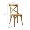 Modway Gear Chair – Natural Wood Frame with Backrest, Rustic Modern Seating - 3 of 4