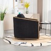 CAVINAS 360 Degree Swivel Barrel Accent Chair with Rattan Frame,  Upholstered Sofa Chair with Wood Base - 3 of 4