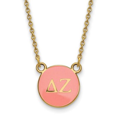 Black Bow Jewelry 14k Yellow Gold Plated Sterling Silver Delta Zeta Greek Life Necklace 18 Inch
