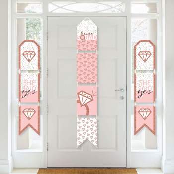 Big Dot of Happiness Bride Squad - Hanging Vertical Paper Door Banners - Rose Gold Bridal Shower Bachelorette Party Wall Decor Kit - Indoor Door Decor