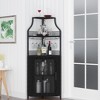 Whizmax Corner Wine Bar Cabinet with Detachable Wine Rack, Bar Cabinet with Glass Holder, Small Sideboard and Buffet Cabinet with Mesh Door - 3 of 4