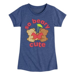 Girls' - Instant Message - So Beary Cute -Youth Girls Short Sleeve T-Shirt Fitted Short Sleeve Graphic T-Shirt - 1 of 4
