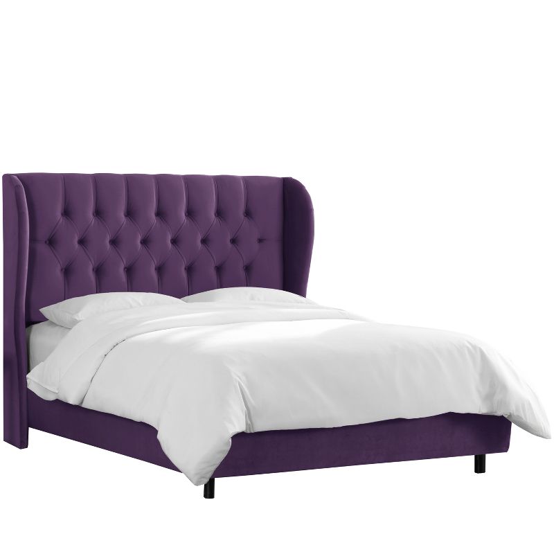 Skyline Furniture Tufted Velvet Upholstered Wingback Bed, 1 of 7