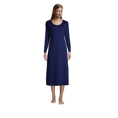 Lands' End Women's Supima Cotton Long Sleeve Midcalf Nightgown