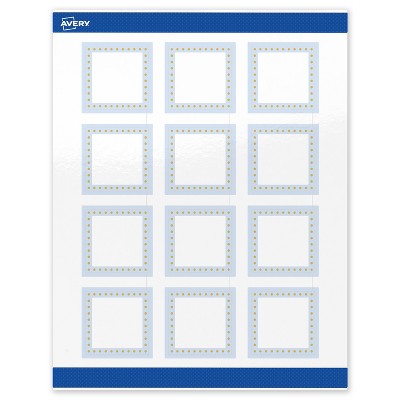 Avery 2" x 2" Labels, Gold Dots with Blue Border, 120 ct