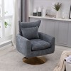 NicBex Linen Swivel Accent Chair,Upholstered Swivel Living Room Chairs with Wraparound Backrest,Comfy Arm Chair,Accent Chairs for Living Room - 2 of 4