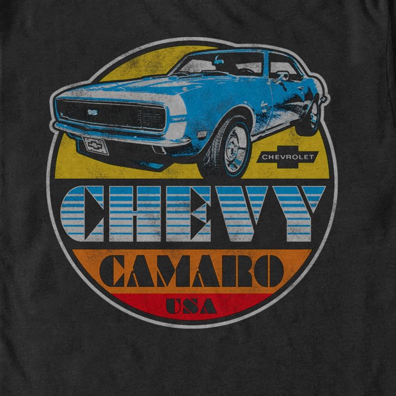Men's General Motors Chevy Camaro SS Retro Cruising Circle T-Shirt, 2 of 6