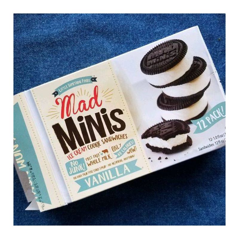 Mad Minis Vanilla Ice Cream Cookie Sandwich - 12ct, 6 of 10