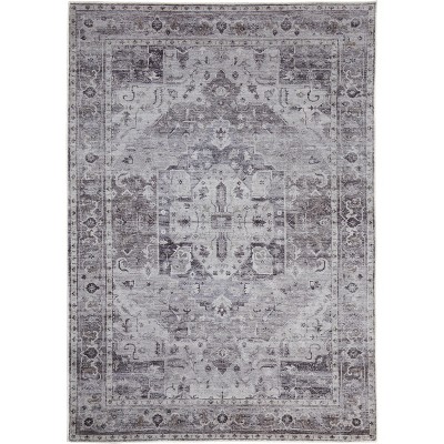Percy Transitional Medallion Gray/Ivory Area Rug