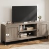 Brown TV Stand for 75inch, Farmhouse Entertainment Center with Sturdy Metal Leg & 2 Open Shelves, Wooden TV & Media Console Cabinet for Living Room - 2 of 4