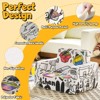Kids Sofa Couch Reading Chair With Children Friendly Handle For Easy Movement & Double Pockets For Good Storage, Graffiti Flocking Sofa - 2 of 4