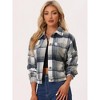 INSPIRE CHIC Women's Lightweight Button Down Cropped Waffle Knit Shacket Jacket - image 2 of 4