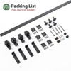 Generic 64" Bifold Sliding Barn Door Hardware Track Kit,Side Mounted Black J Shape Roller - 4 of 4