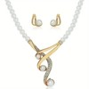Luupatchy Elegant Artificial Pearl Jewelry Set- Gold-Tone Necklace and Earrings for Women - 4 of 4