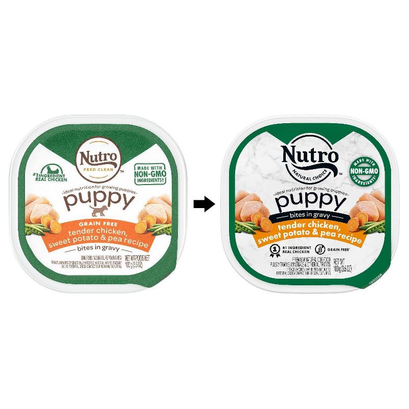 Nutro Grain Free Bites In Gravy Puppy Wet Dog Food Tender Chicken, Sweet Potato &#38; Pea Recipe - 3.5oz, 4 of 13