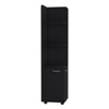 SEVOBAL Bathroom Storage Cabinets 62 Inch Tall Double Door Corner Cabinets with Open Shelves for Bathroom Organization, Black, 64"*18"*3" - 2 of 4