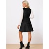 Allegra K Women's U Neck Faux Suede Sleeveless A-Line Pleated Dress - 3 of 4