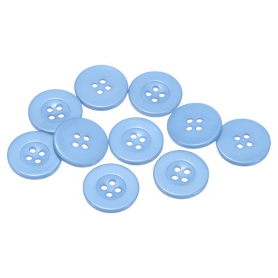 Unique Bargains Resin Craft DIY Round Flat 4-Hole Replacement Sewing Buttons 10 Pcs