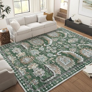 GarveeHome Washable Living Room Area Rug,Soft Vintage Area Rugs,Ultra-Thin Non-Slip Indoor Floor Carpet Large Rugs - 1 of 4