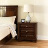 Royal Hampton Wooden Night Stand With 3 Drawers In Cherry Brown - 2 of 4