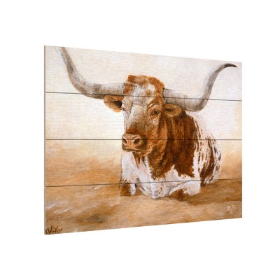 Trademark Fine Art - Kathy Winkler 'Easy Rider Cows' Wood Slat Art