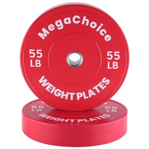 Rubber Bumper Weight Plates 10 LB 15 LB 25 LB 35 LB 45 LB 55 LB- 2 Inch Pairs Barbell Plates for Home Gym Strength Training - 1 of 4