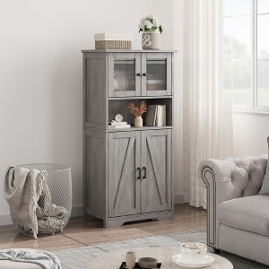 Whizmax Bathroom Cabinet, Bookcase, Freestanding Floor Storage Cabinet with Open Shelf & Doors, Kitchen Cupboard - 1 of 4