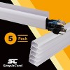 J Channel Cable Management - 5-Pack 16-Inch Raceway Channels - Cord Hider Kit for Desk, Office, and Kitchen Use by Simple Cord (White) - 2 of 4