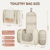 Travel Toiletry Bag, Makeup Bag with Large Capacity, with Hanging Hook, Wide-Open Makeup Cosmetic Bag for Accessories, Shampoo & Toiletries, Beige - 3 of 4