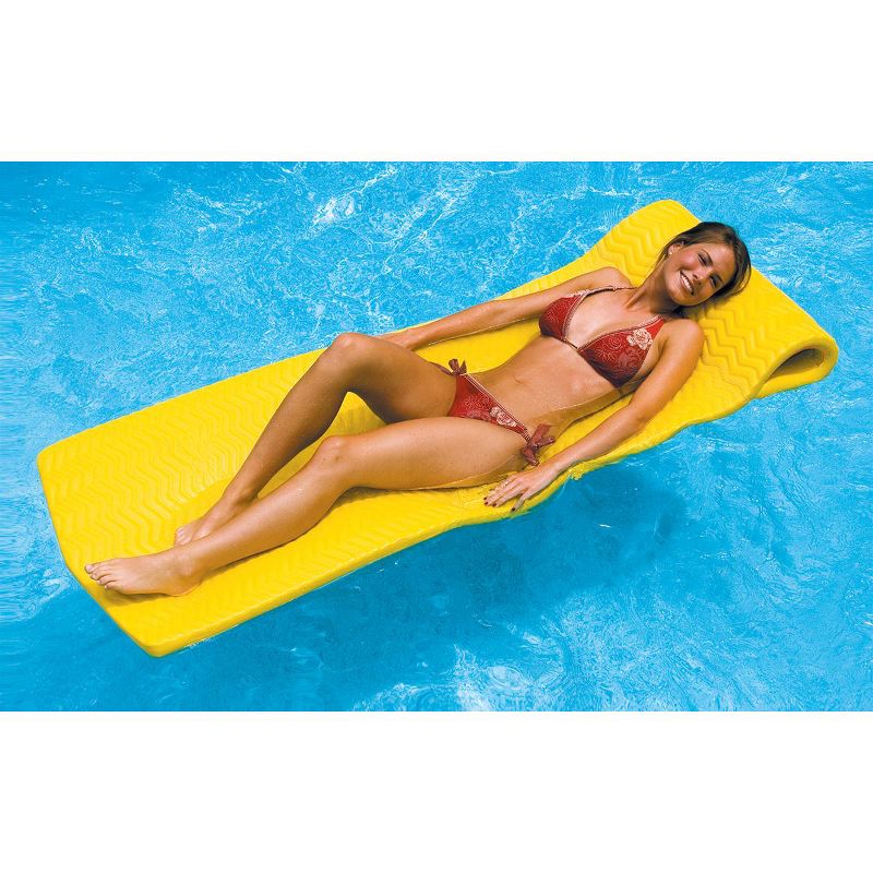 Swimline 74" Sofskin Floating Foam 1-Person Swimming Pool Mattress - Yellow, 3 of 4
