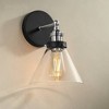 360 Lighting Burke Industrial Modern Wall Light Sconce Black Brushed Nickel Hardwire 7 1/4" Fixture LED Clear Glass for Bedroom Bathroom Living Room - 2 of 4
