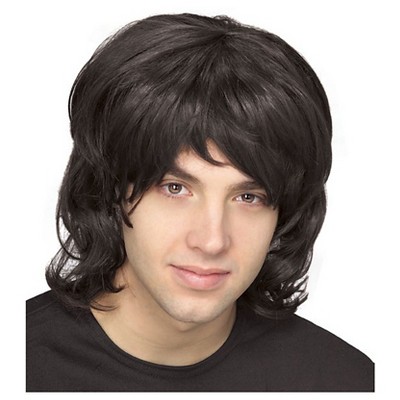 mens black costume wig