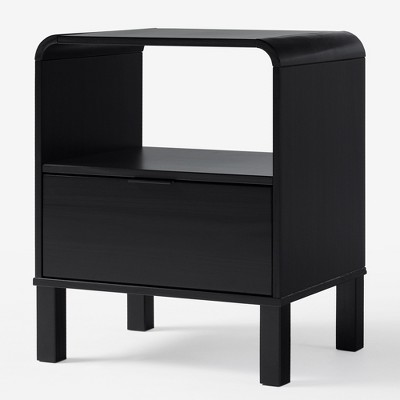 Modern Sloped Wood Storage Nightstand - Saracina Home