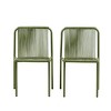Christopher Knight Home Balfour Outdoor Modern Stackable Rattan and Iron Dining Chair (Set of 2) - 3 of 4