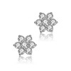 Guili Sterling Silver Floral Stud Earrings with Cubic Zirconia – A Timeless Design That Captures Natural Beauty with Elegance and Sparkling Charm - 2 of 3