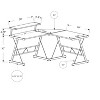 Vynxaria Modern L-Shaped Corner Computer Desk Brown Laminate Grey Metal Frame for Home Office Laptop Work - 2 of 4