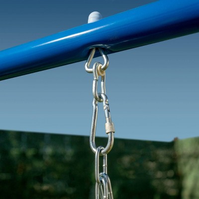 Sportspower Blue and Yellow Metal Swing Set with Slide