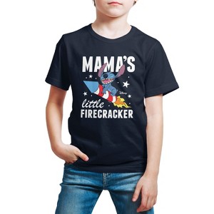 Boys' - Lilo and Stitch - Mama's Little Firecracker Short Sleeve Graphic T-Shirt - 1 of 4