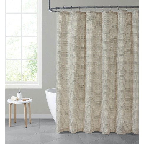 Restoration Hardware RH DIAMOND MATELASSÉ SHOWER CURTAIN Eggplant top Cotton Bath