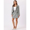 Hobemty Women's Plaid Tweed Outfits Short Blazer Jacket and Skirt 2 Pcs Suit Sets - 3 of 4