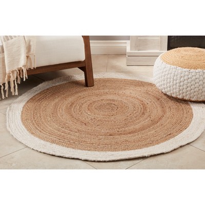 Handmade Natural Jute Round 48" Floor Rug