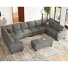 Belffin Oversized 10-Seater U-Shaped Sectional - Modular Chenille Couch with Storage Ottoman & Cup Holders.Gray - 3 of 4