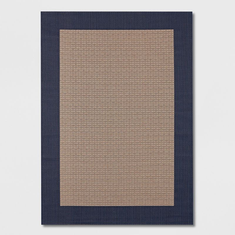 6&#39;7&#34;x9&#39; Frame Outdoor Rug Navy - Threshold&#8482;, 1 of 4