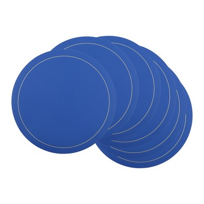 REGALWOVEN Faux Leather Heat Resistant Waterproof Wipeable Place Mats 6 Pcs